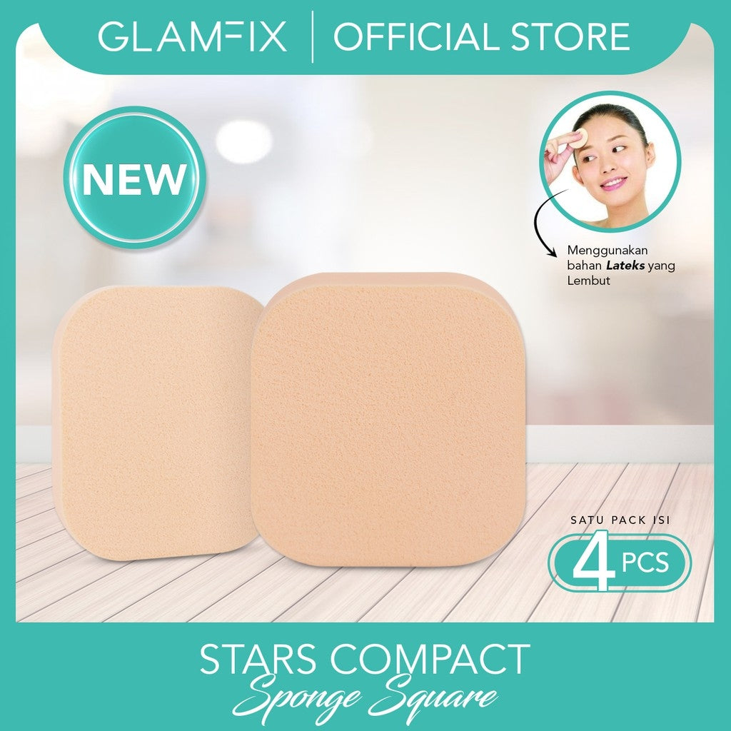 GLAMFIX Stars Compact Sponge SQUARE 4pcs