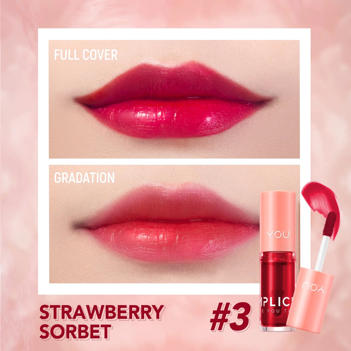 Y.O.U Simplicity Love You Tint 3 R488 Strawberry Sorbet - 6g