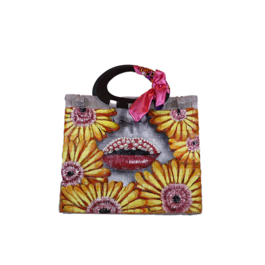 TOTE ALLY SUSTAINABLE FLOWER YELLOW PRINT BAG