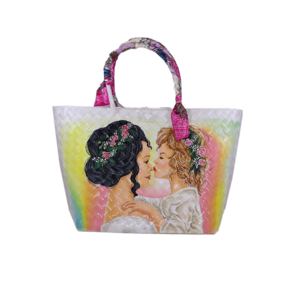 TRENDY & ARTSY HAND PAINTED MOTHER AND CHILD BAG