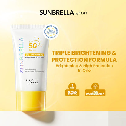 Y.O.U Sunbrella 2% Niacinamide Brightening Sunscreen SPF50+ PA++++ - 30ML