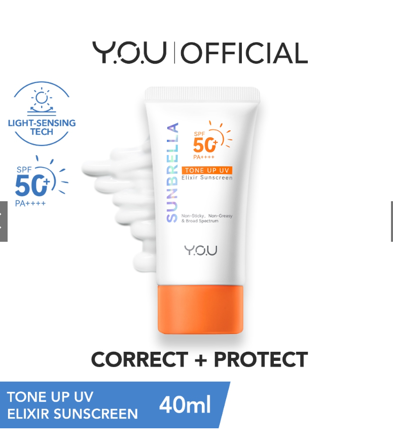Y.O.U SUNBRELLA TONE UP UV ELIXIR SUNSCREEN SPF50+PA++++ 40ML