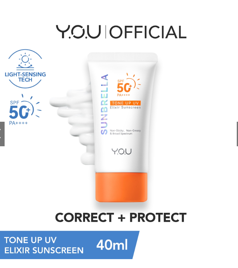 Y.OU. SUNBRELLA TONE UP UV ELIXIR SUNSCREEN SPF50+PA++++ 40ML