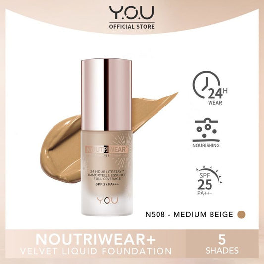 Y.O.U NoutriWear+ Velvet Liquid Foundation - N508 Medium Beige