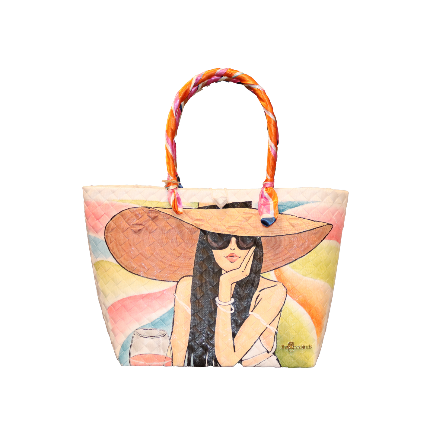 TRENDY & ARTSY HAND PAINTED LADY IN EYEGLASS BAG