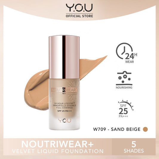 Y.O.U NoutriWear+ Velvet Liquid Foundation - W709 Sand Beige