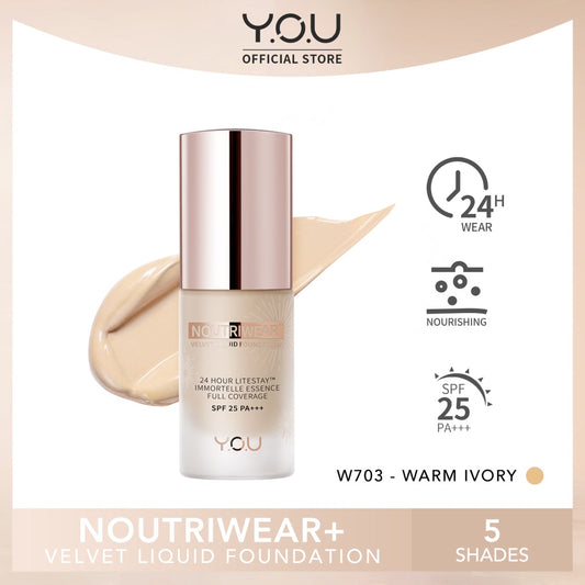 Y.O.U NoutriWear+ Velvet Liquid Foundation - W703 Warm Ivory