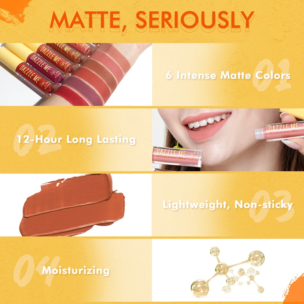 DAZZLE ME Velvet Matte Lip Cream - R876 Peachy Orange