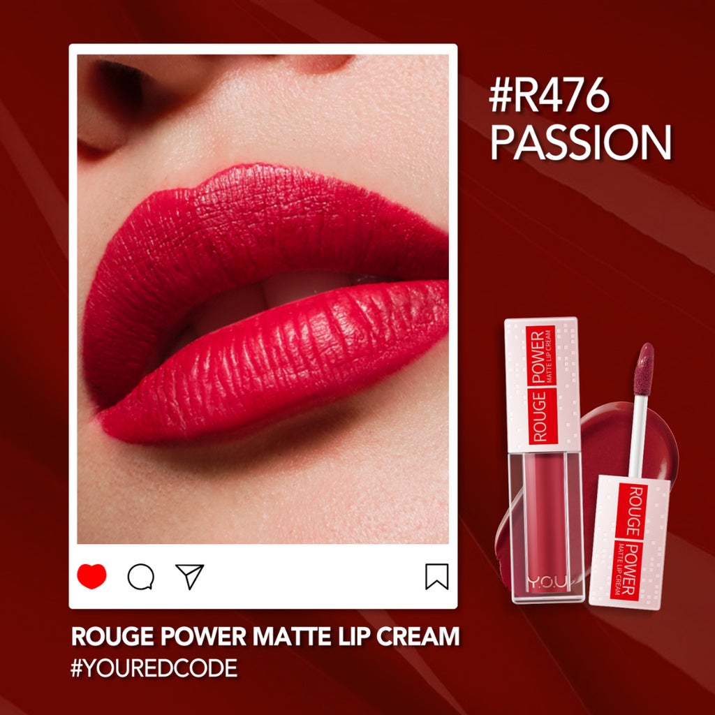 Y.O.U Rouge Power Matte Lip Cream R476 Passion